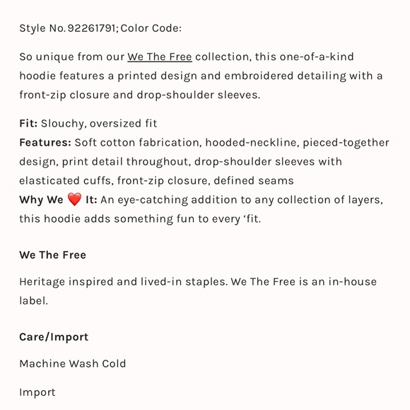 FREE PEOPLE We The Free Royals QUEENS Zip Up Hoodie Sweatshirt - Picture 5 of 5